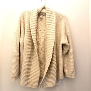 Chico’s Cream Cable-knit Cardigan Size L